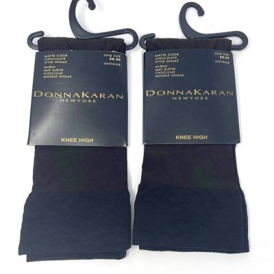 90s DONNA KARAN NEW YORK Vintage Chocolate Knee High Socks Set